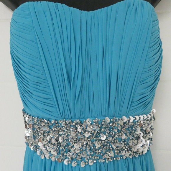 Calvin Klein Strapless Halter Sequin Beaded Dress - Picture 3 of 13
